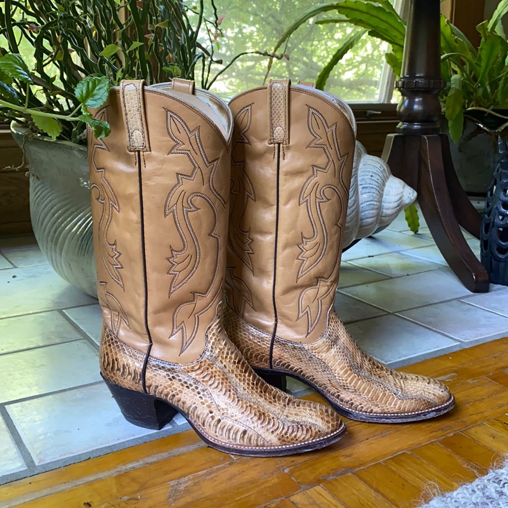 Dan Post snake skin cowgirl boots